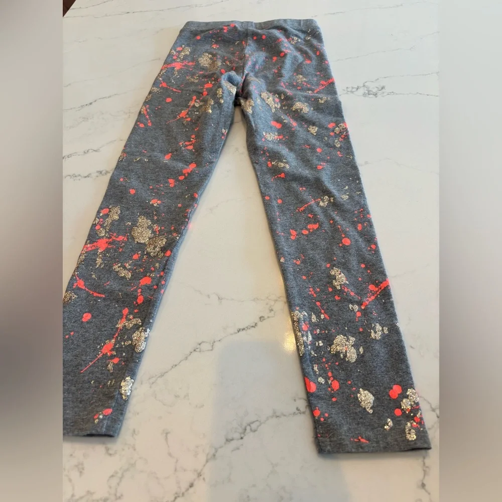 Crewcuts Vibrant Orange Burst Gray Leggings